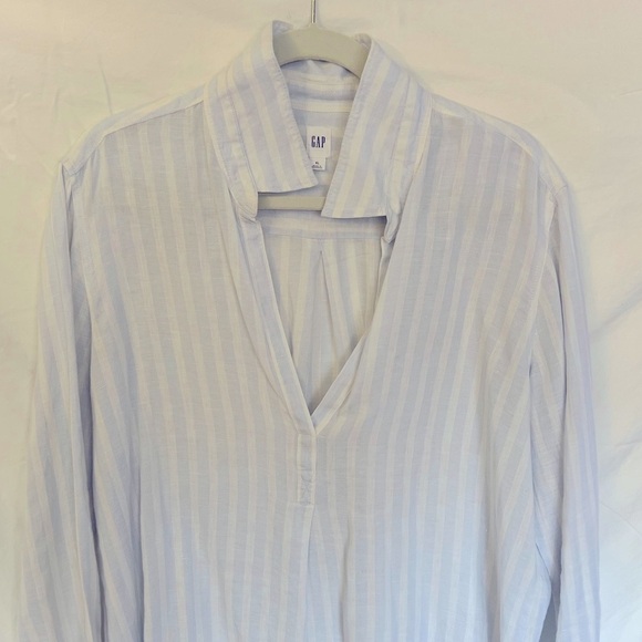 GAP Linen tunic. Light blue and white stripes. Size XL. - Picture 2 of 9